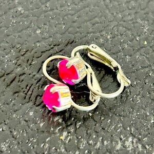 Sabika Silver and Pink Hoop Earrings